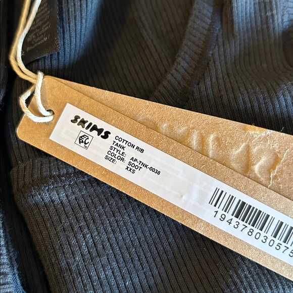 Skims Cotton Rib Tank Soot New FIRM - Picture 5 of 7